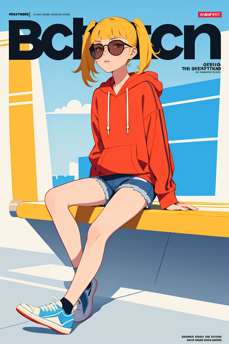 410791-3133140596-flat vector art,vector illustration, (Magazine cover-style illustration of a fashionable girl),street, in public,(The text on th.png